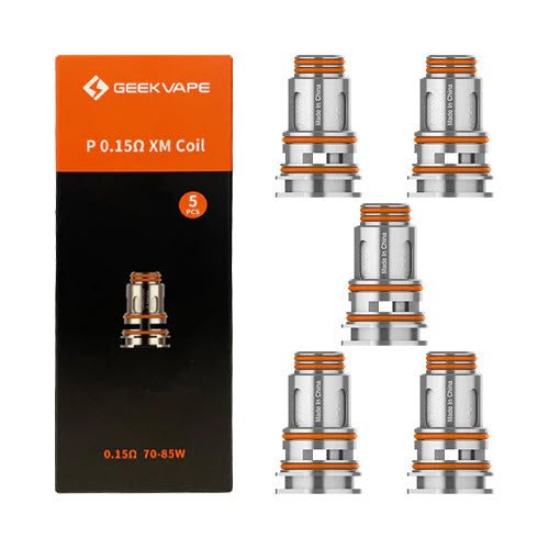 GeekVape P-Series coils replacement pack with five vape coils, designed for use in compatible GeekVape vaping devices.