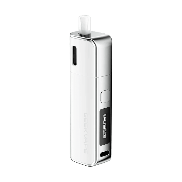 GeekVape Soul 30W Pod System hardware, compact vape device with sleek design and mouthpiece, black finish.
