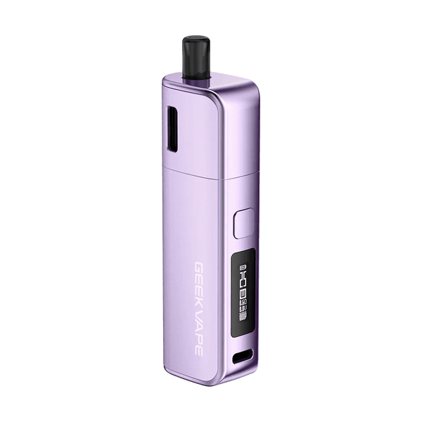 GeekVape Soul 30W pod system in black with sleek design, compact hardware for vaping, showing the device with mouthpiece and buttons.