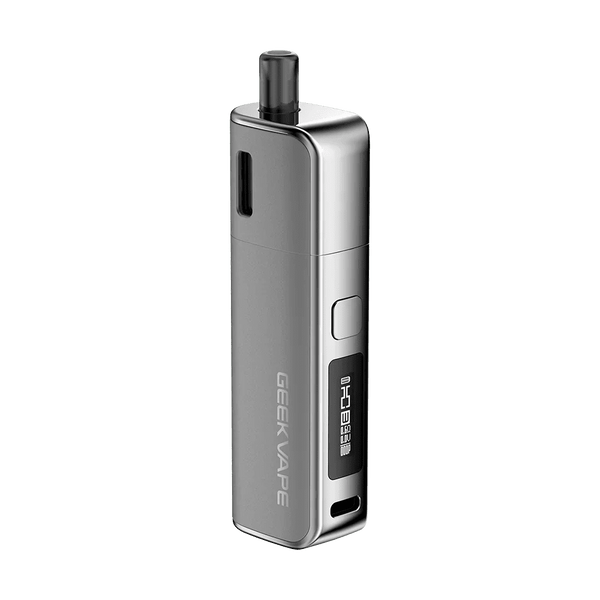 GeekVape Soul 30W Pod System hardware with sleek design, compact size, and integrated mouthpiece for vaping convenience.