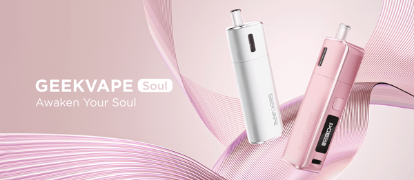 GeekVape Soul 30W Pod System hardware with sleek design, compact body, and removable pod for vaping.