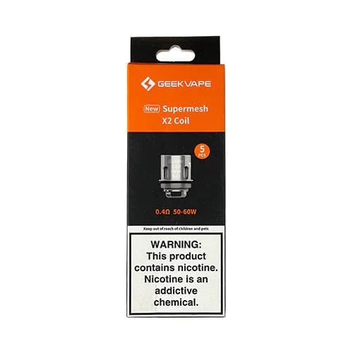 GeekVape Supermesh Coils for vape devices, new version, showing multiple coils with mesh design for enhanced flavor and vapor production.
