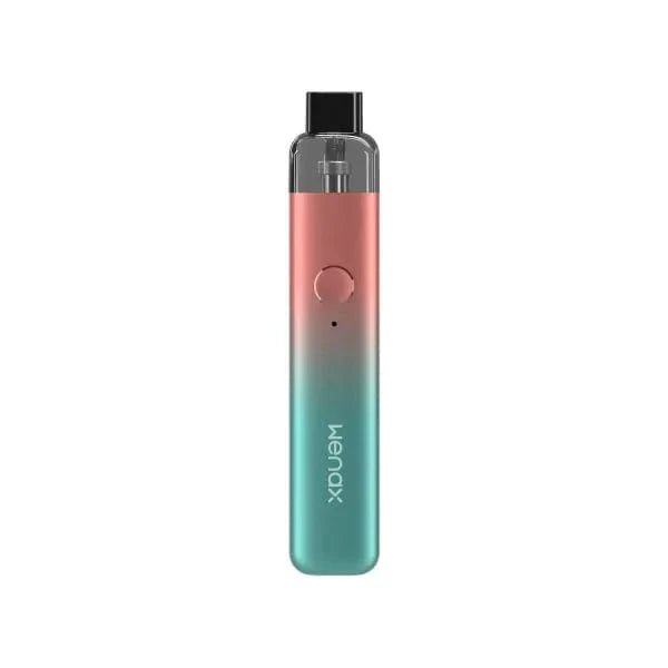GeekVape Wenax K1 16W pod system hardware with sleek design, compact size, and integrated mouthpiece.
