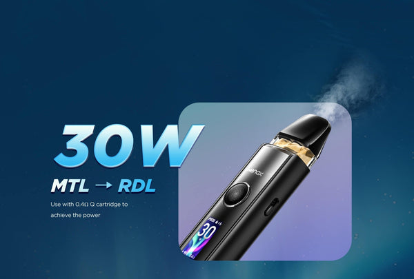GeekVape Wenax Q Pro 30W Pod Kit showing compact hardware with sleek design and integrated pod system.