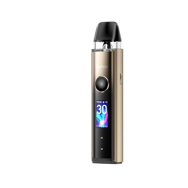 GeekVape Wenax Q Pro 30W pod kit with sleek hardware design and compact size, featuring adjustable airflow and draw-activated firing.