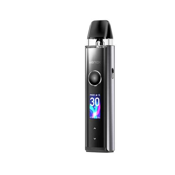 GeekVape Wenax Q Pro 30W pod kit with sleek hardware design and compact form, featuring a refillable pod system.