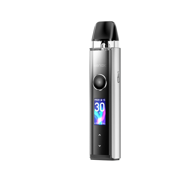 GeekVape Wenax Q Pro 30W pod kit with sleek hardware design, compact size, and removable mouthpiece for vaping.