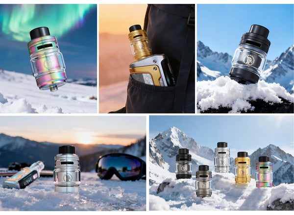 GeekVape Z 5 Sub-Ohm Tank showing glass chamber, metal body, and adjustable airflow for enhanced vaping performance.