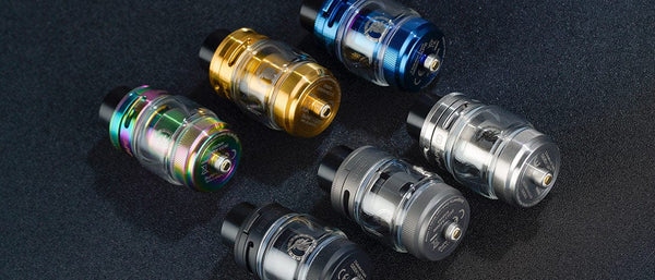 GeekVape Z Sub-Ohm SE Vape Tank showing a sleek glass chamber, adjustable airflow, and metallic finish for enhanced vaping experience.