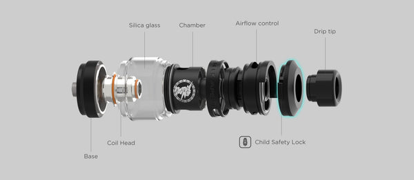 GeekVape Z Sub-Ohm SE Tank for vape devices, showcasing the sleek glass and metal construction with adjustable airflow.