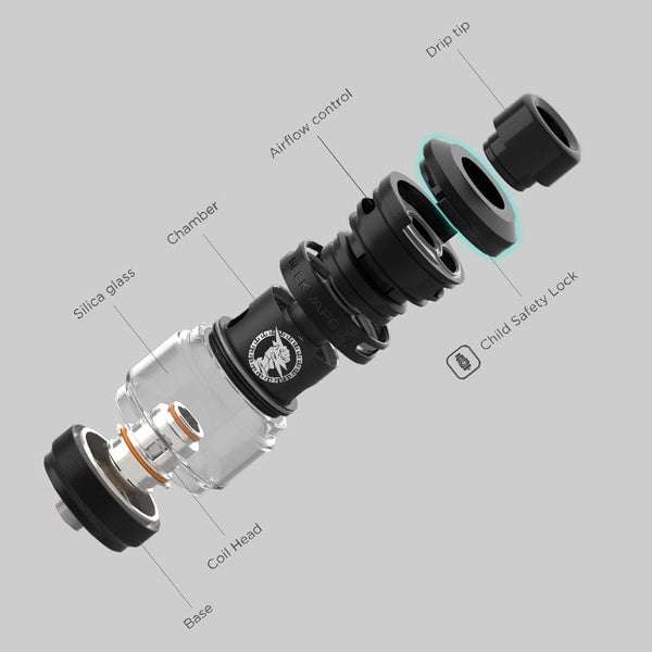 GeekVape Z Sub-Ohm SE Tank vape part with clear glass chamber and adjustable airflow for enhanced vaping experience.