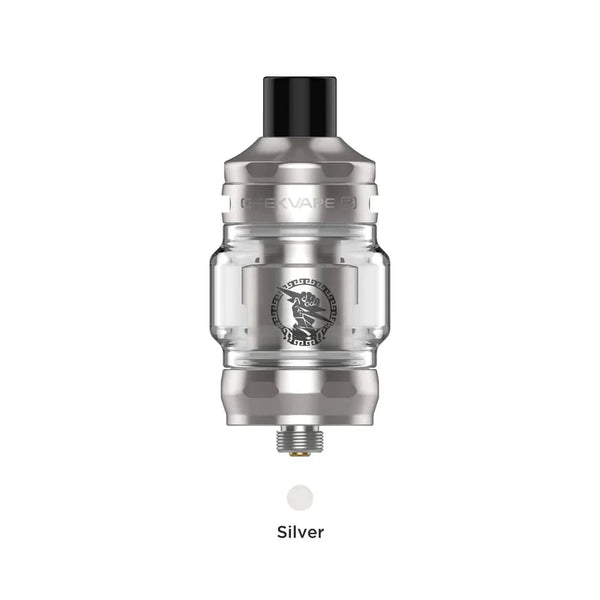 GeekVape Zeus Z Nano 2 tank vape part with glass chamber, metal top and adjustable airflow for vaping.