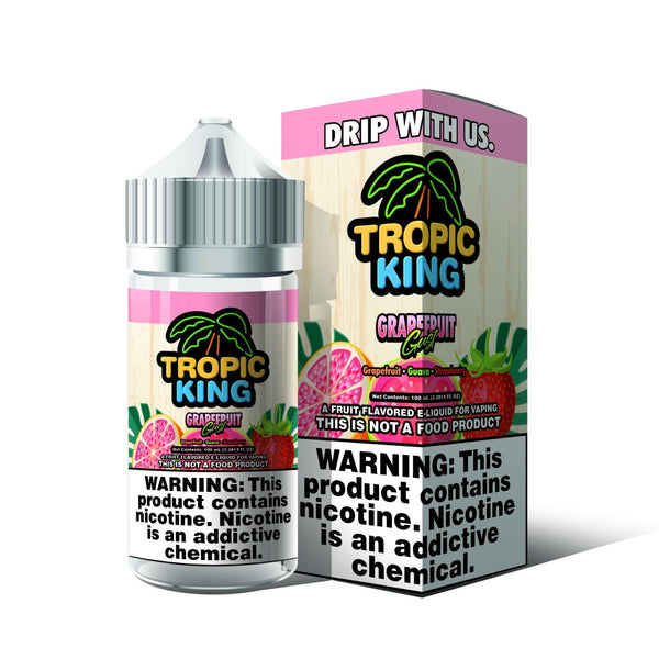 Bottle of Candy King Grapefruit Gust Tropic King 100mL e-liquid with vibrant grapefruit flavor and colorful packaging.