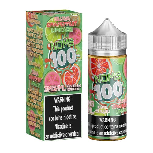 Nomenon E-Liquids Guava Grapefruit Limeade vape e-liquid 100mL bottle with colorful label and tropical fruit illustrations