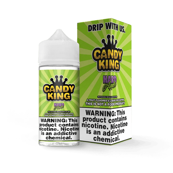 Hard Apple e-liquid by Candy King in 100mL bottle, featuring vibrant apple flavor with a hard candy appearance.