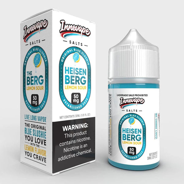 Heisenberg Lemon Sour SALT e-liquid by Innevape, 30mL bottle, with lemon and sour flavor profile, for vaping.