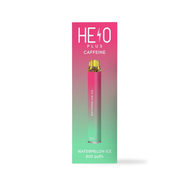Melo Labs Helo Plus Caffeinated Zero Nicotine Vape disposable with 800 puffs and 0% nicotine, featuring caffeine infusion.