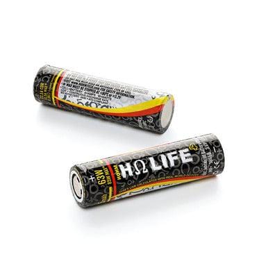 Hohm Tech LIFE4 18650 battery with 3015mAh capacity, designed for vape devices, shown in a close-up image.