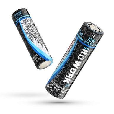 Hohm Tech Batteries HOHM WORK2 18650 2547mAh vape battery displayed with label and metal contacts visible.