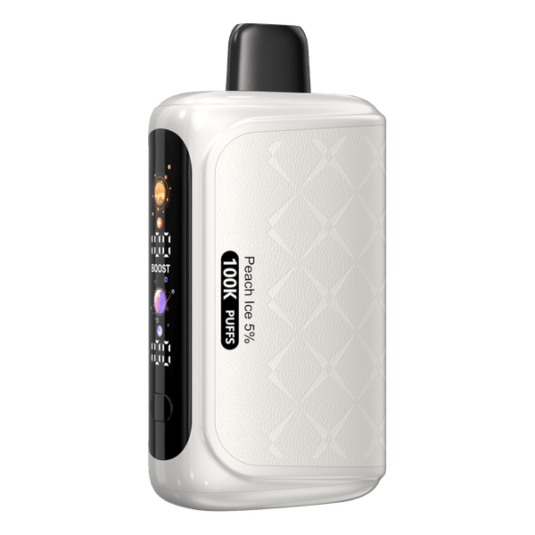 HorizonTech 100K Puff 40ML disposable vape device with sleek design and mouthpiece, showcasing its large capacity and branding.