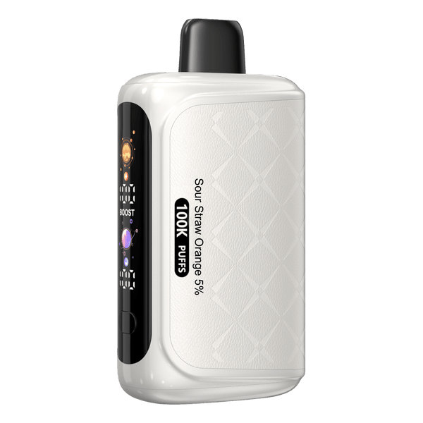 HorizonTech 100K Puff 40ML disposable vape device with sleek design and branded packaging, ready for vaping.