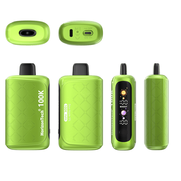 HorizonTech 100K Puff 40ML disposable vape device with sleek design and mouthpiece for easy vaping.
