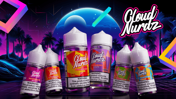 Iced apple grape e-liquid by Cloud Nurdz in 100mL bottle, featuring a refreshing blend of fruity flavors with a cool iced finish.
