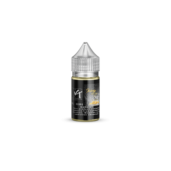 Vape The Nostalgia Icing on The Flake SALT e-liquid 30mL bottle with colorful label and frosty design, perfect for vaping.