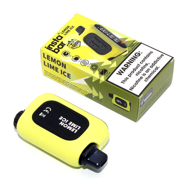 InstaBar WT15000 disposable vape device with sleek design and mouthpiece, shown on a plain background.
