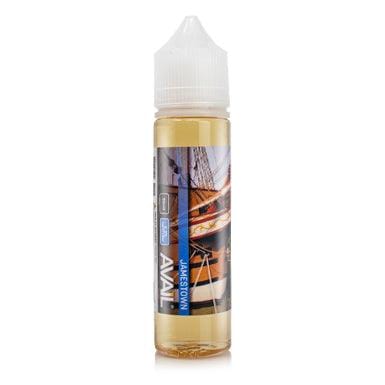 Jamestown AVAIL Vapor e-liquid bottle, 60mL size with colorful label, showcasing the product's branding and packaging.