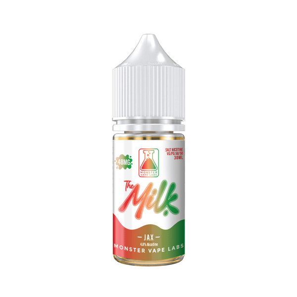 JAX SALT The Milk e-liquid 30mL bottle featuring creamy milk flavor with salt nicotine, from The Milk E-Liquid brand.