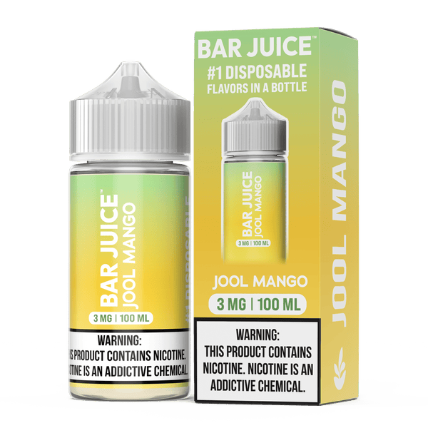 Jool Mango Bar Juice e-liquid bottle, 100mL with vibrant mango flavor, designed for vaping.
