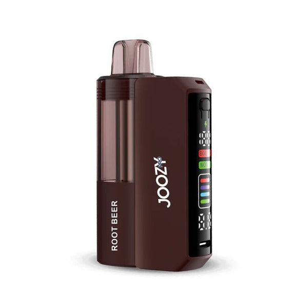 Joozy Pro 40K Puff Disposable Vape in sleek design, featuring a black body with colorful accents and a mouthpiece on top.