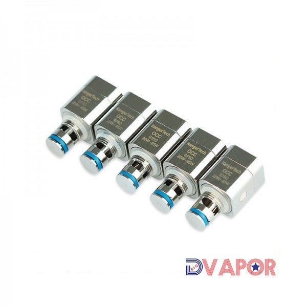 Kanger Vertical OCC or SSOCC replacement coils for Subtank, 5-pack, vape part with coil heads and wicking material.