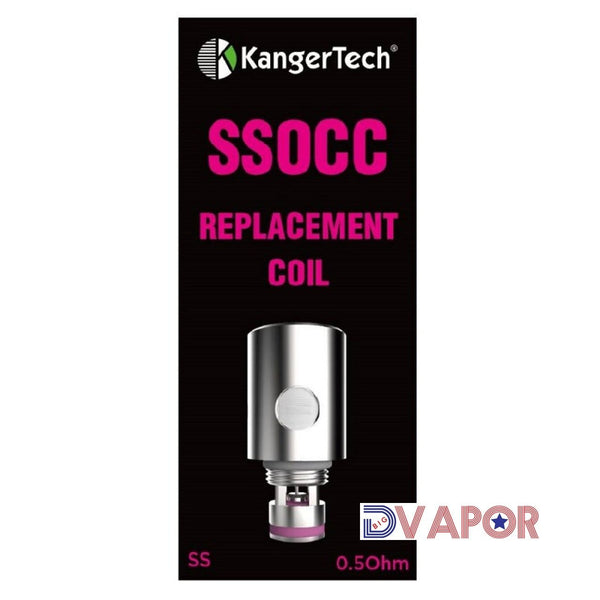 Kanger vertical OCC or SSOCC replacement coils for Subtank vape tank, 5-pack, new style, compatible with Kanger vape devices
