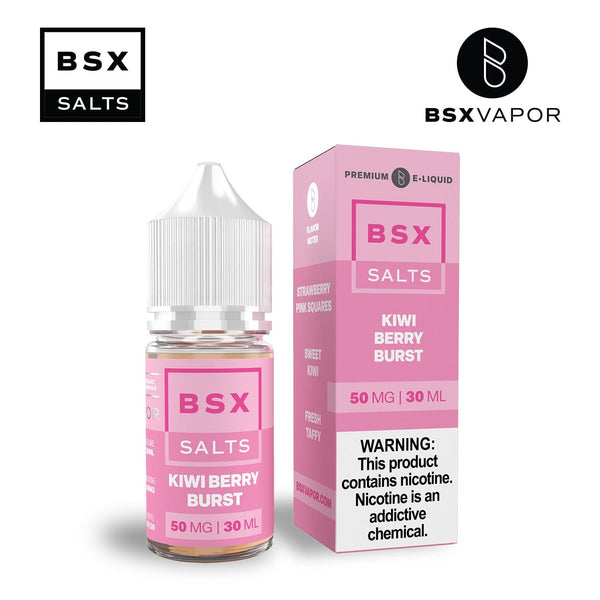 Kiwi Berry Burst SALT e-liquid by BSX Vapor in 30mL bottle, featuring a vibrant kiwi and berry flavor blend.
