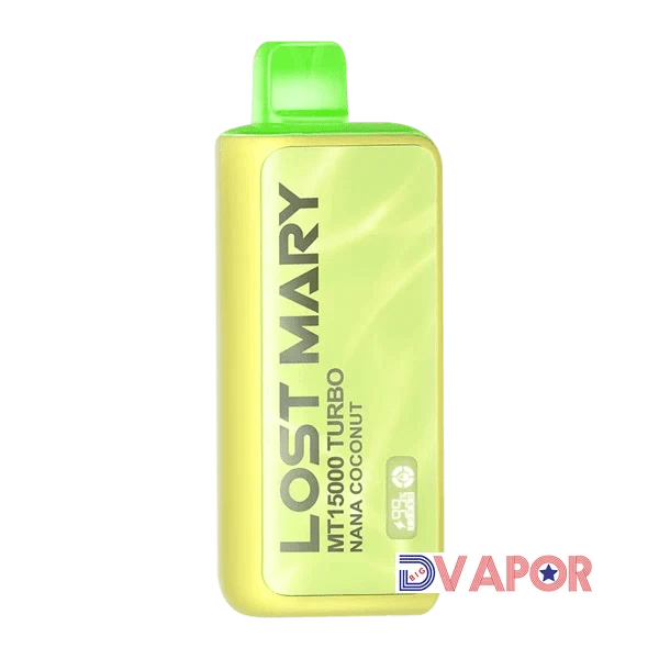 Lost Mary MT15000 Turbo Edition disposable vape with sleek design, labeled as a high-puff capacity vape device.