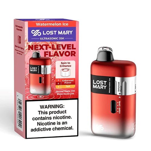 Lost Mary Ultrasonic 35K disposable vape device with sleek design and mouthpiece, ideal for portable vaping.