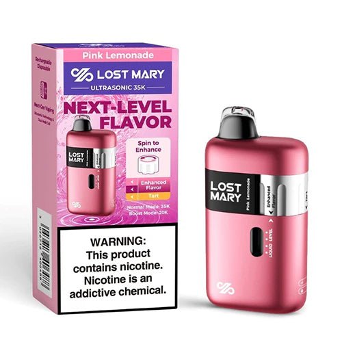 Lost Mary Ultrasonic 35K disposable vape device with sleek design and compact size, ideal for on-the-go vaping.