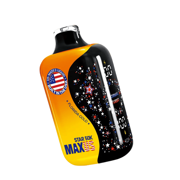 MAXUS Star 50K Disposable Vape in sleek design with colorful branding, designed for easy use and portability.