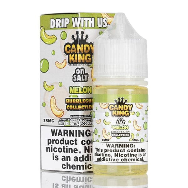 Candy King Melon SALT e-liquid from the BubbleGum Series in 30mL bottle, featuring a refreshing melon and bubblegum flavor profile.