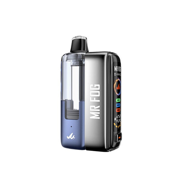 Mr. Fog 45K Puff Disposable Vape Kit with sleek design and compact size, featuring a mouthpiece and colorful branding.