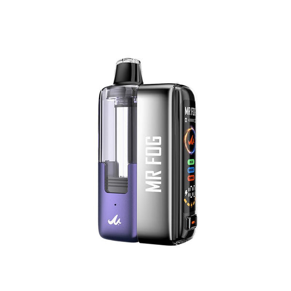 Mr. Fog 45K Puff Disposable Vape Kit showing sleek black design and mouthpiece, compact and portable for easy vaping.