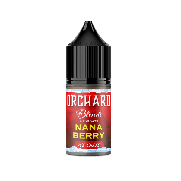 Nana Berry ICE SALT e-liquid by Five Pawns featuring a 30mL bottle, with vibrant berry and icy menthol flavor.