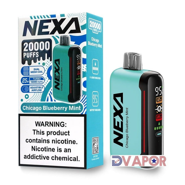 Nexa Bar N20000 disposable vape device, non-refundable, showing sleek design and mouthpiece on the white background.