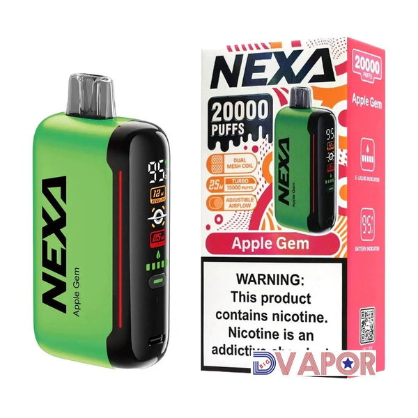 Nexa Bar N20000 disposable vape device with sleek design and branding, showing the non-refundable packaging and product details.