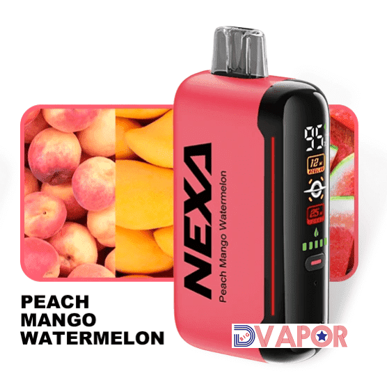 Nexa N20000 disposable vape from Nexa Bar, non-refundable, showcasing the sleek cylindrical design and colorful branding.