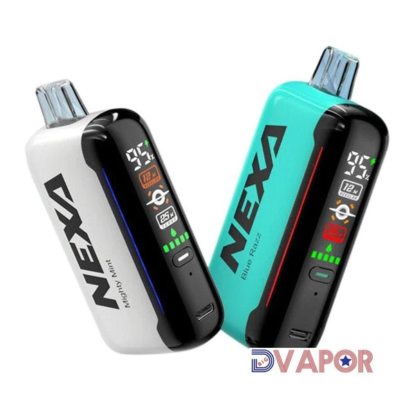 Nexa N20000 disposable vape pen from Nexa Bar, non-refundable, with sleek design and mouthpiece for easy vaping use.