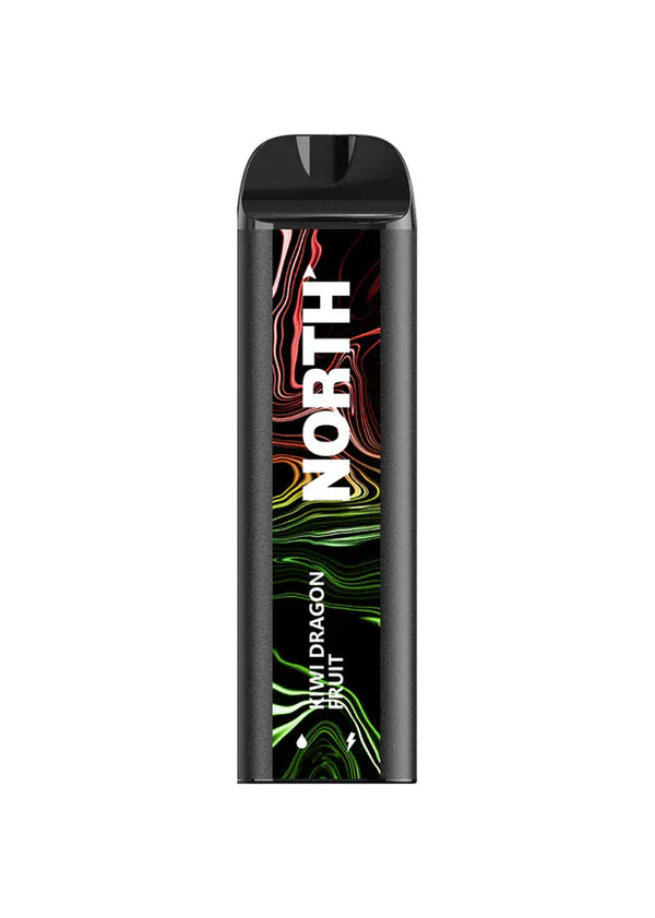 NORTH 5000 Disposable Vape in Kiwi Dragon Fruit flavor, compact vape device with colorful branding and sleek design.