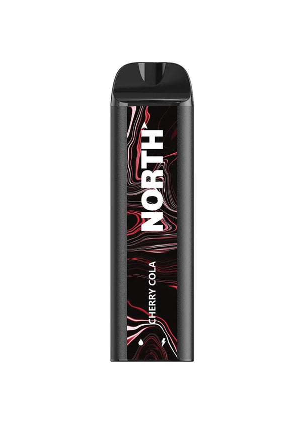NORTH 5000 Disposable Vape device with cherry cola flavor, featuring a sleek design and compact size for easy use.